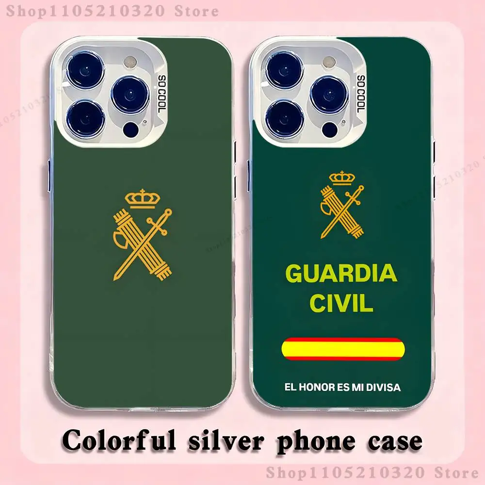 

Spanish Guard Civil Emblem Phone Case For iPhone 17,16,15,14,13,12,X,8,Pro,Max,Plus,E,SE4,Air,Mini White IMD Matte