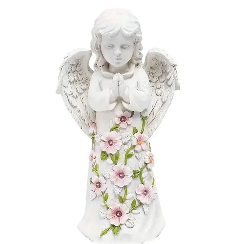 ABJI-Solar Garden Statue Angel Unique Housewarming Gift Crafts Ornaments Suitable For Terrace Garden Decoration