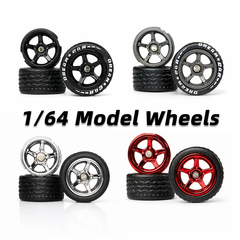 1:64 Scale Model Cars Modified Wheels Various Colors Five spokes  Wheels Model Car Modification Accessories 10.8mm
