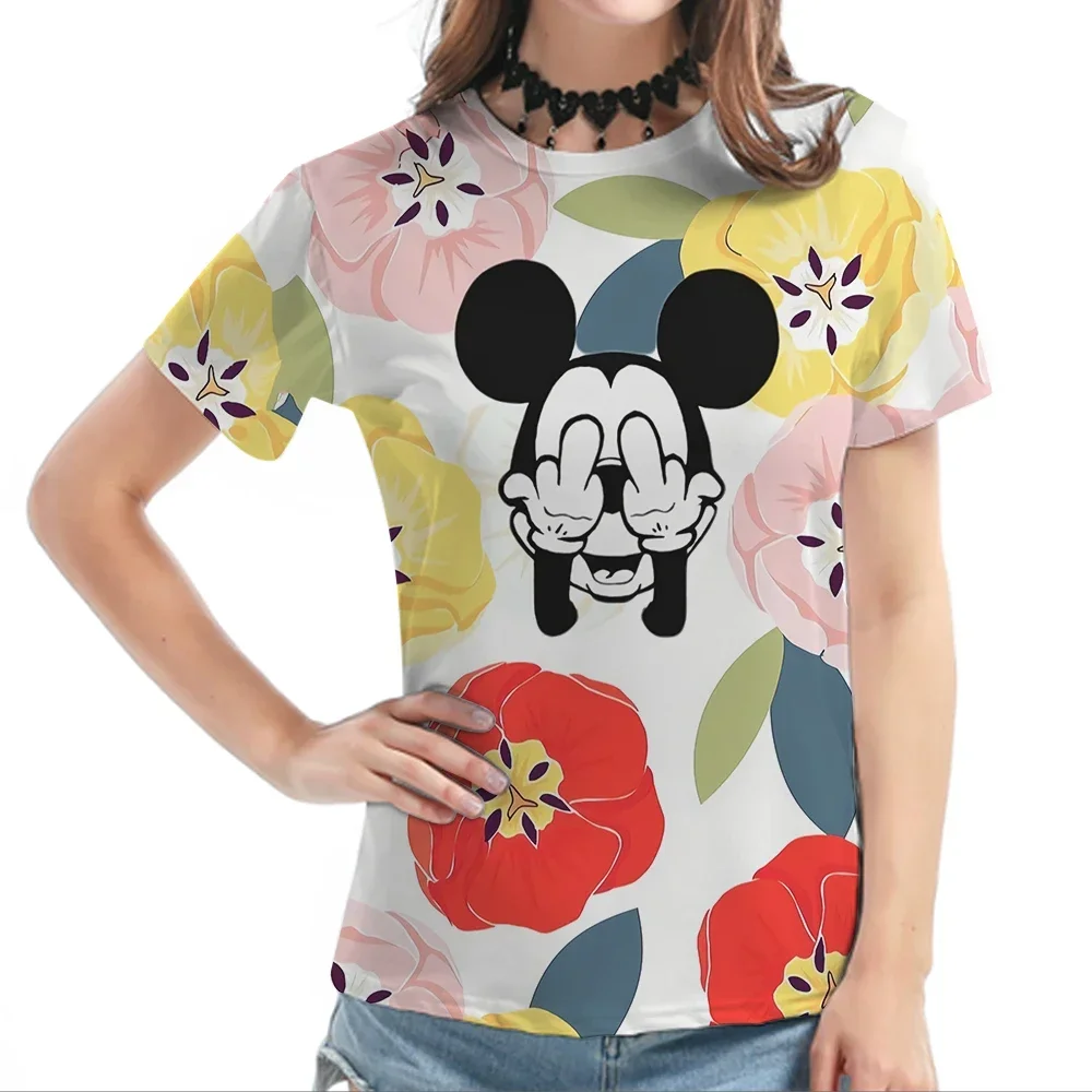 

2024 Summer Disney Mickey Minnie Mouse 3d Print T-Shirts Children Cartoons Top Casual Kid Clothes For Boy Girl Tees