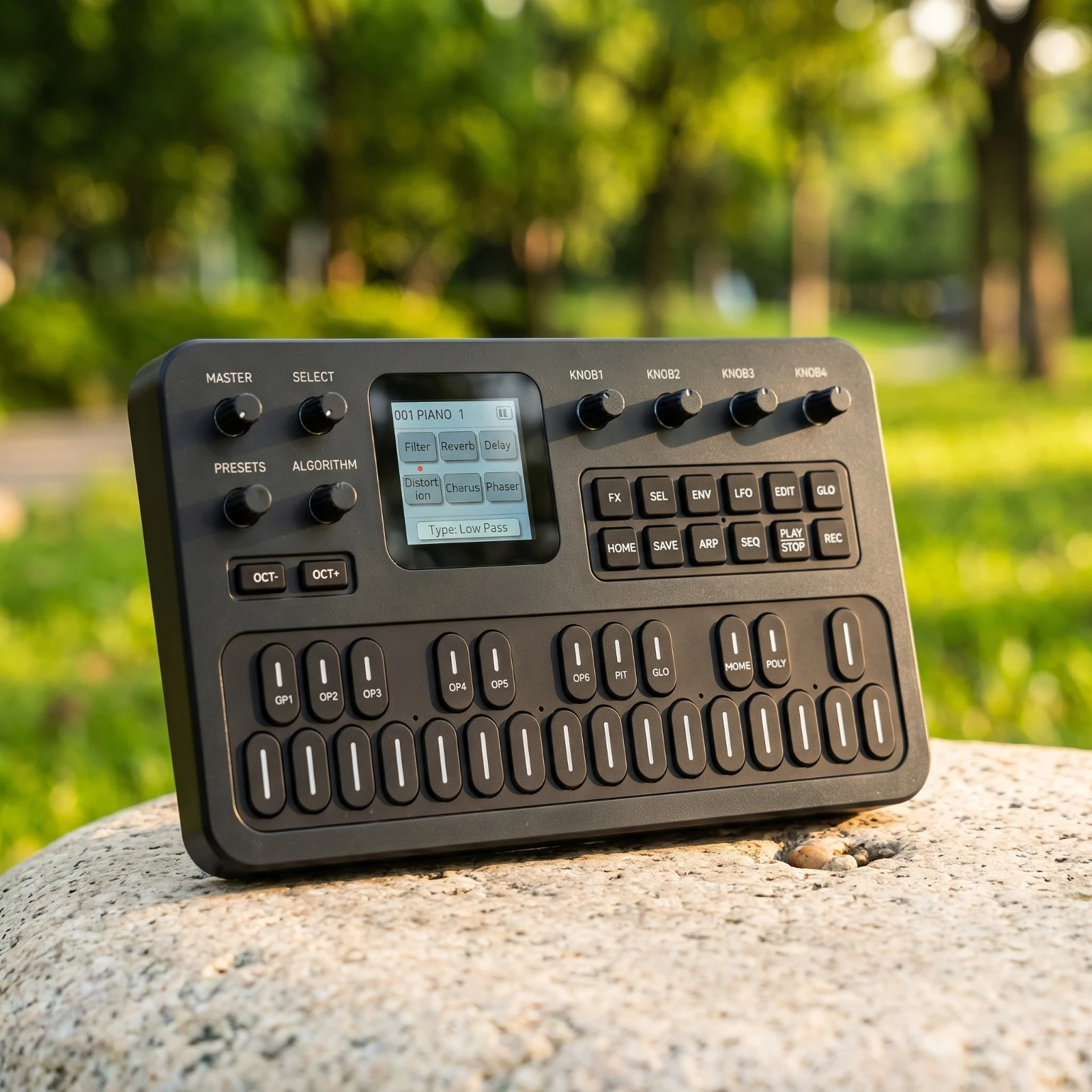 Synthesizer with Built-in Speaker Compact Portable MIDI Controller USB MIDI Keyboard Controller Rechargeable Responsive