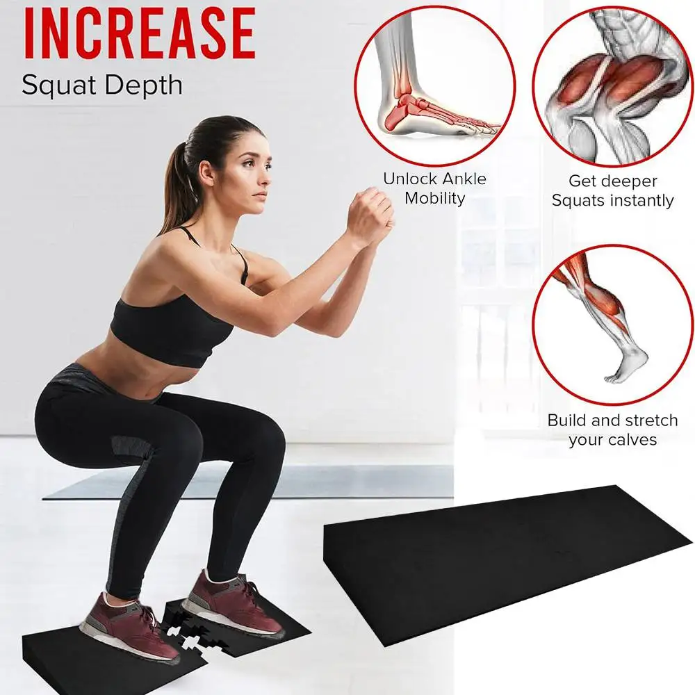 Squat Wedge Block Slant Board Calf Stretcher Incline Board Weightlifting Squat Platform for Squats Calf Stretches Weightlifting