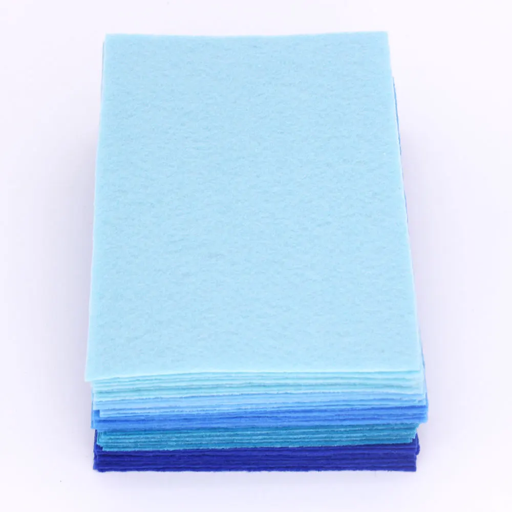 CMCYILING 40 pcs Blue Felt Cloth 1mm Hard Felt Fabric Needlework DiyNeedle Sewing Handmade Fieltro Feltro Entretela A6