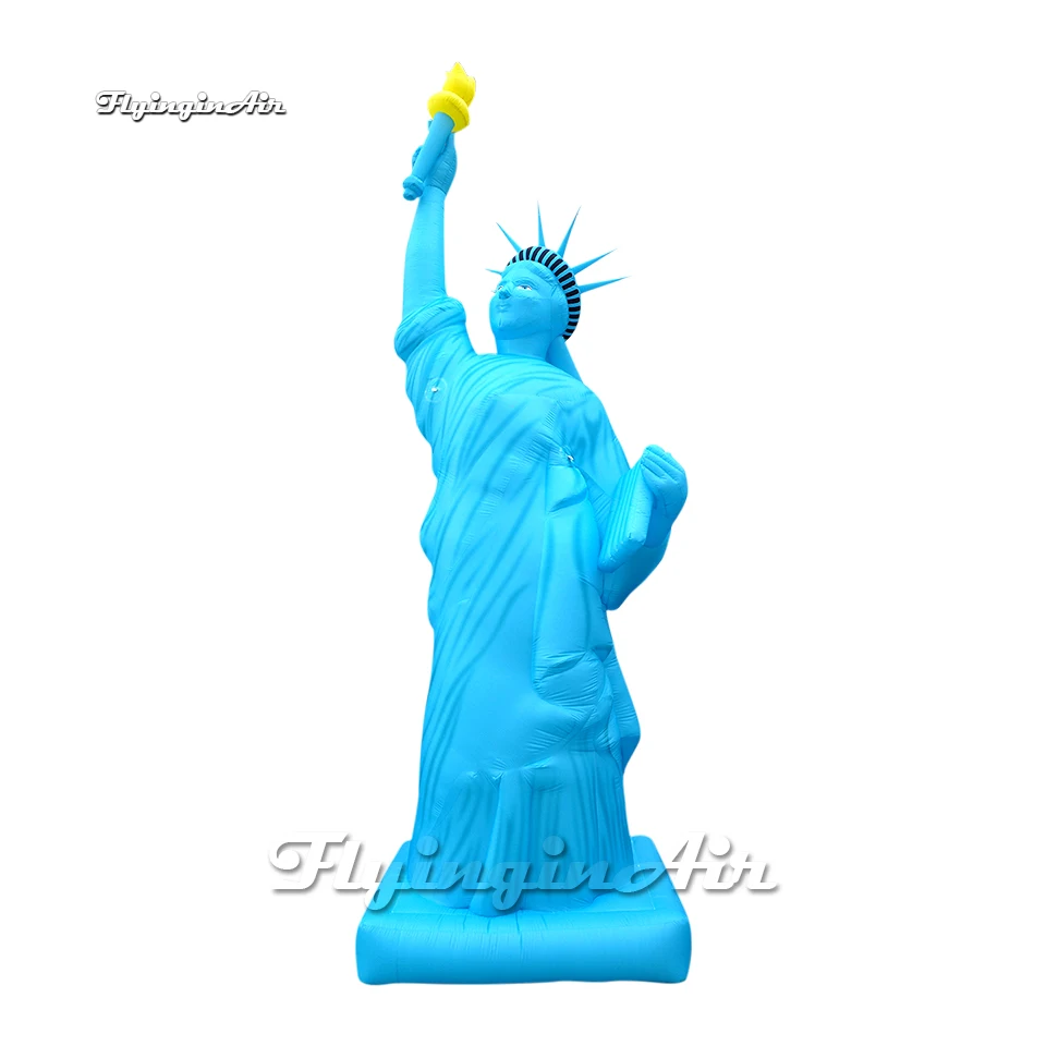 Personalized LED Inflatable Statue Of Liberty Parade Balloon 5m Simulated Holy Air Blow Up Goddess For Event