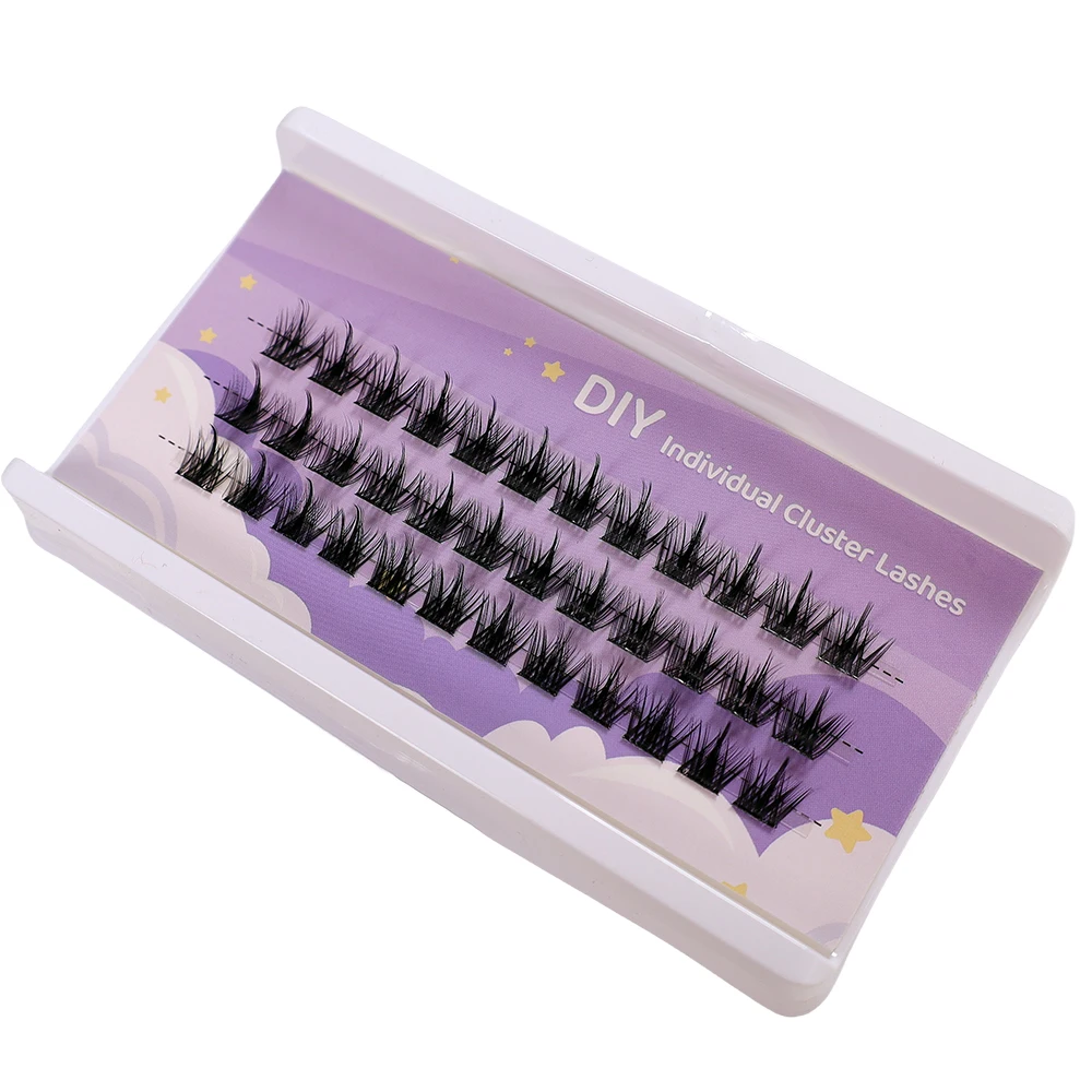 36 comic style single eyelashes, natural appearance false eyelashes, wheat ear design, transplanted simulated eyelashes, single