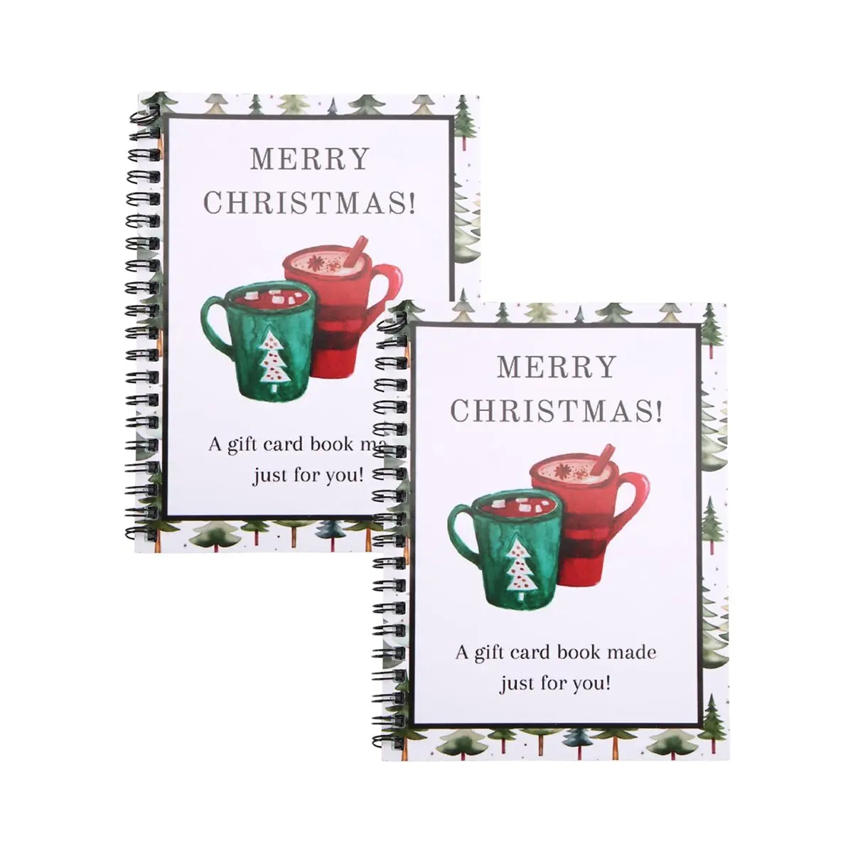 2PCS Christmas Cup Merry Gift Card Book, Gifts for Grandkids Kids Women Surprises on Every Page DIY Gift Card Booklet
