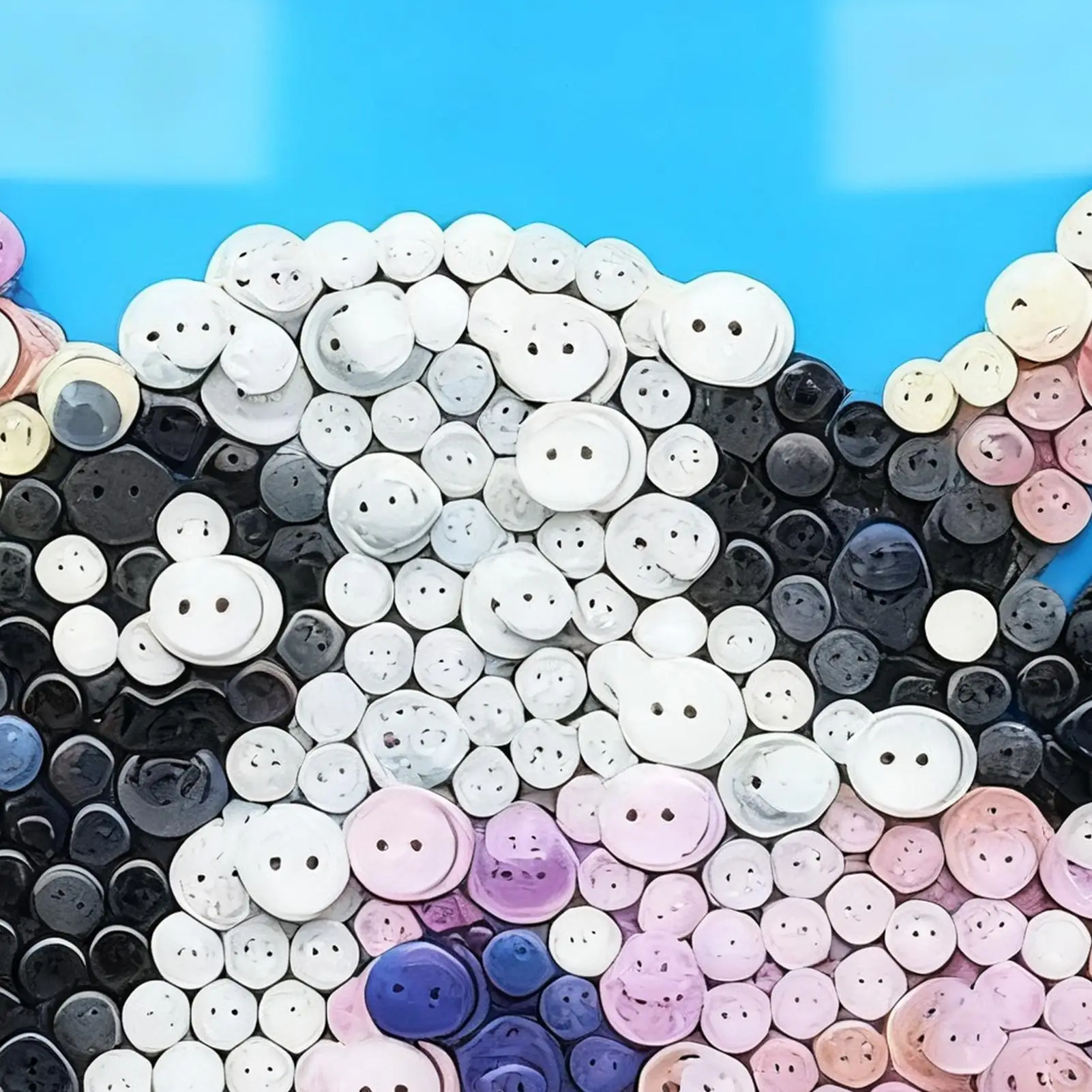 ボタンアートペインティングキット カラフルな教育用樹脂ボタン 牛の絵画クラフト リビングルーム 寝室 教室 男の子 女の子 子供向け