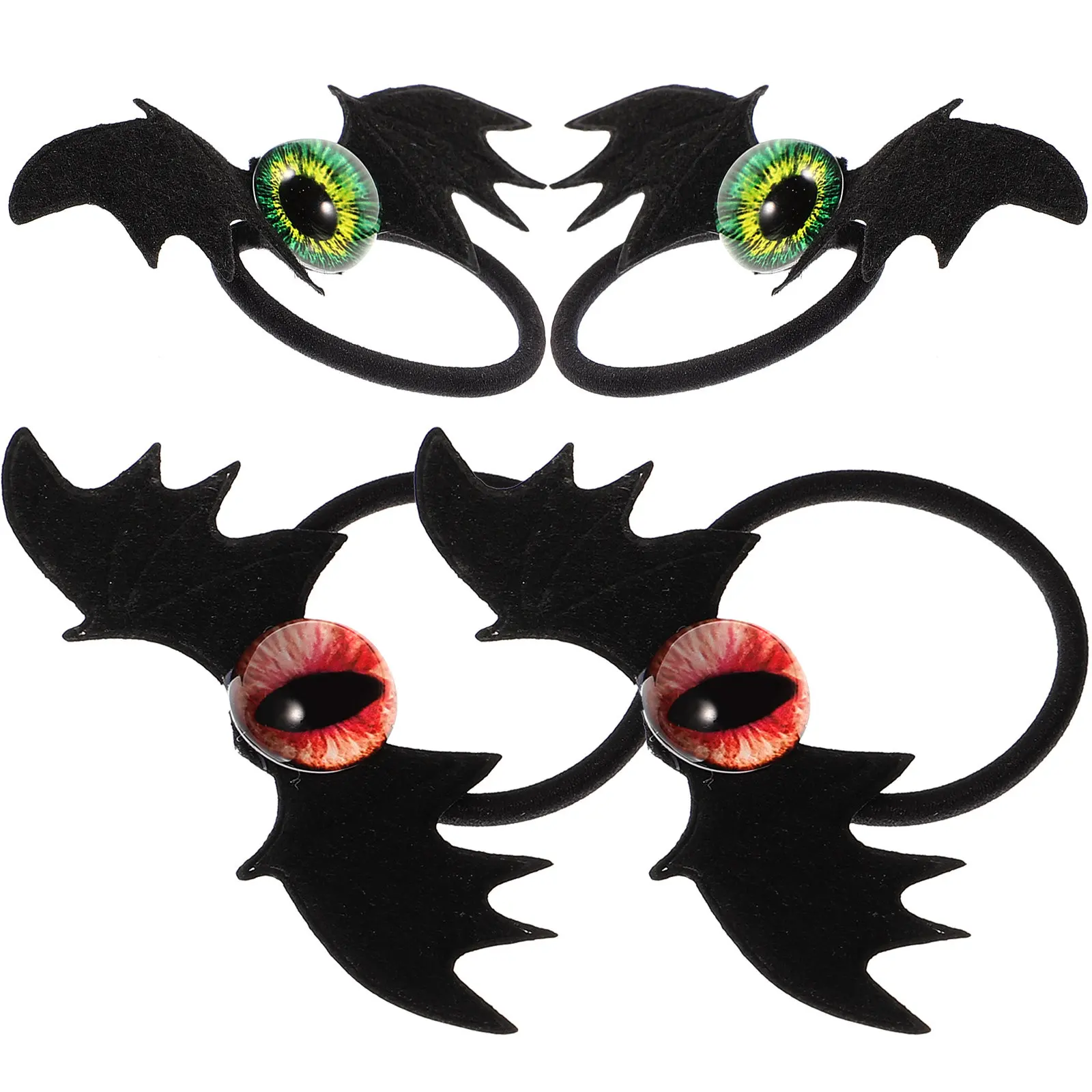 4Pcs Skull Hair Band Evil Eye Gothic Bat Wing Hair Tie Party Festival Accessory Cool Scrunchies Evil Eye Scrunchies