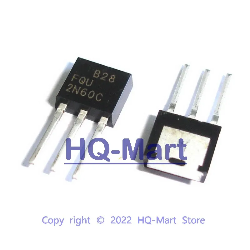 5 PCS FQU2N60C TO-251 FQU 2N60C 2N60 600V N-Channel MOSFET Transistor