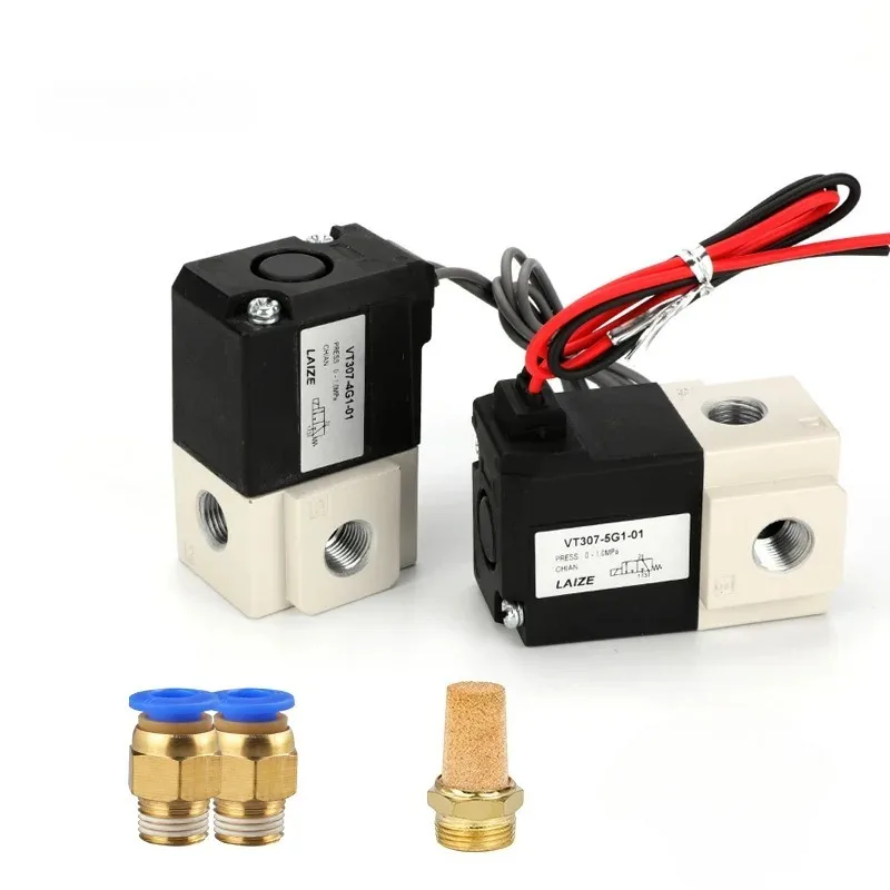 VT307V 3/2 Way Vacuum Solenoid Valve,2 Position Pilot Operated High Frequency Pneumatic Valve DC12V DC24V AC220V