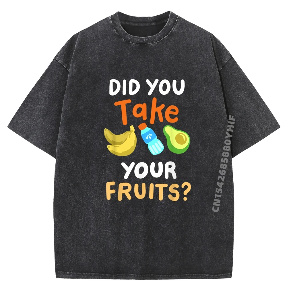 

Lunch Lady Cafeteria Crew Did You Take Your Fruits Black Graphic Tees Funny T Shirts Man Tops Tees Plus Size Letter Washed Shirt