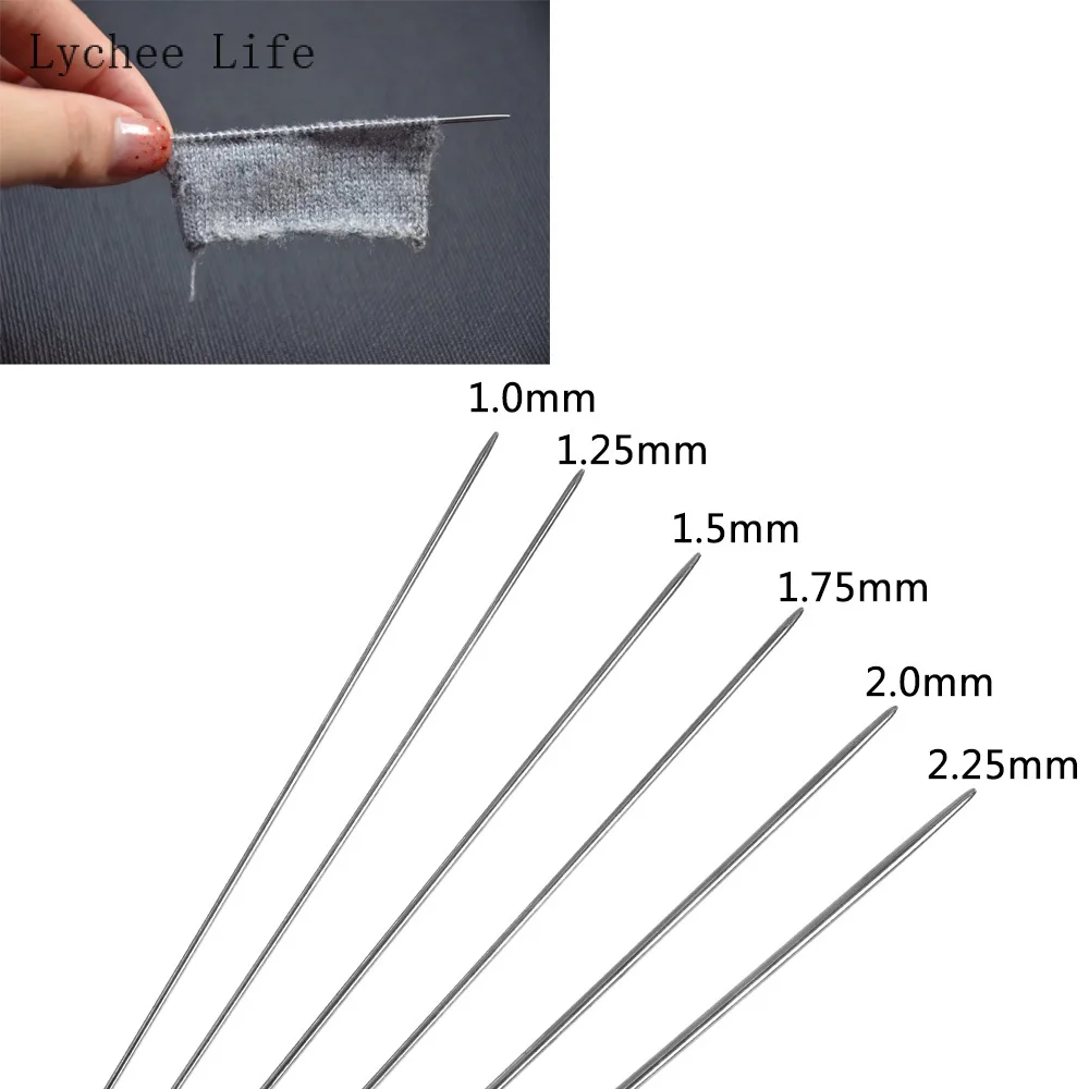 ライチ生活24個1/1。25/1。5ミリメートルのステンレス鋼ビーズ針シルバー用ミシン針ビーズ刺繍diy sewingtools