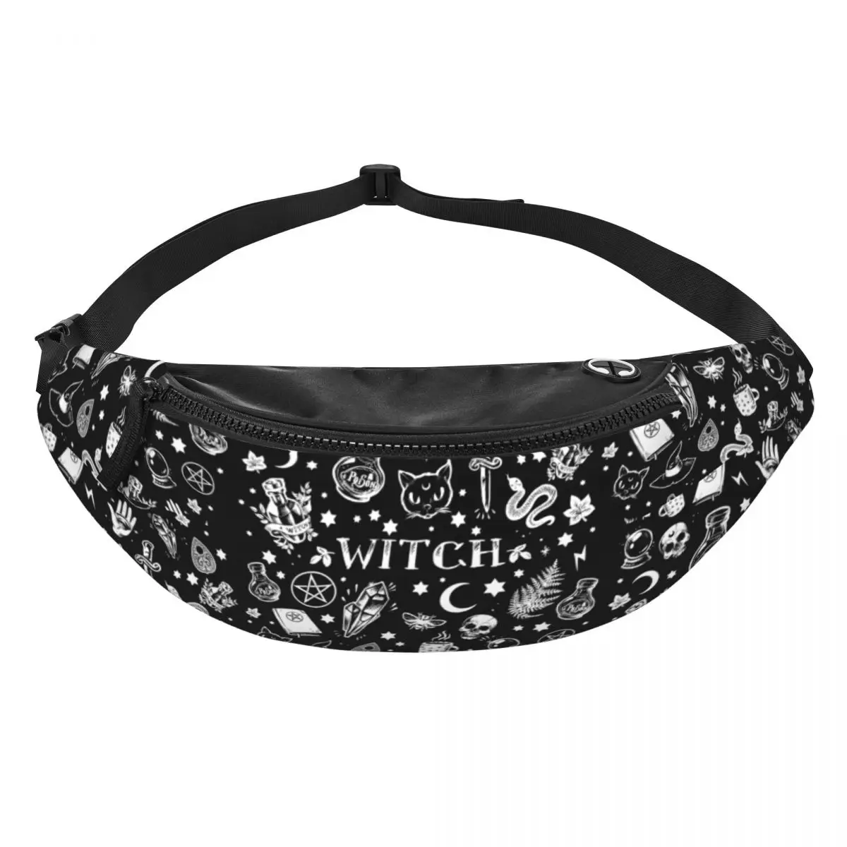 مخصص الساحرة نمط فاني حقيبة هالوين غامض القوطية ماجيك Crossbody الخصر حزمة الرجال النساء السفر التنزه الهاتف المال الحقيبة #2