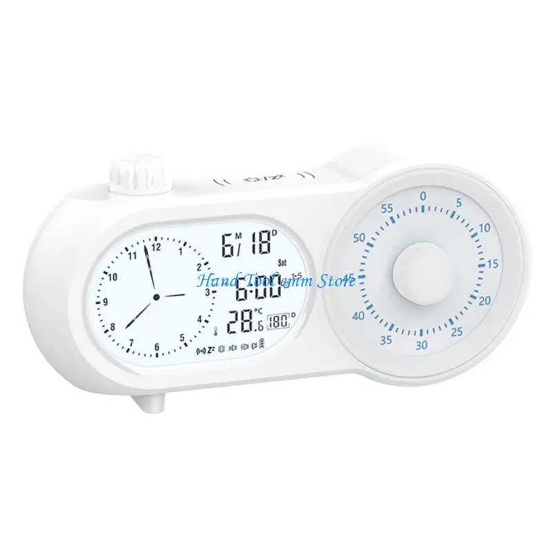 H37F Rechargeable Voice Announcing Clock with Timer Double Screen Temperature Reading