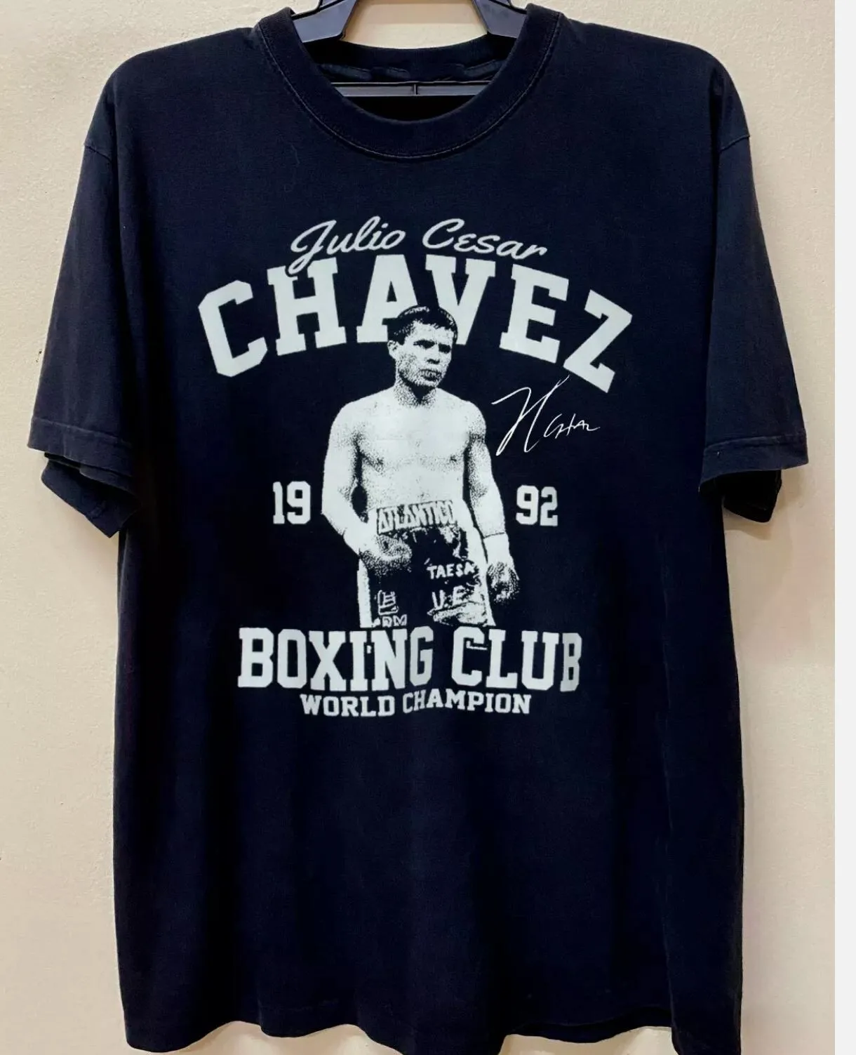 Camiseta unisex de algodón negra de todos los tamaños, regalo raro de Julio Cesar Chavez para fanáticos