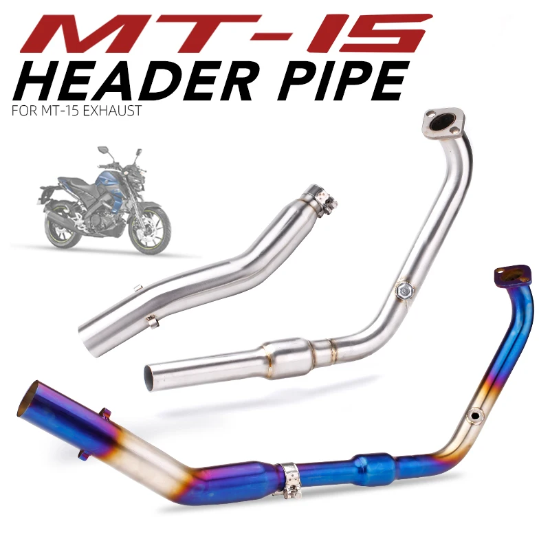 Motorcycle Exhaust Pipe For YZF R15 R125 V3 V4 YZF-R15 MT-15 2018-2023 Front Middle Link Pipe fits 51MM muffler