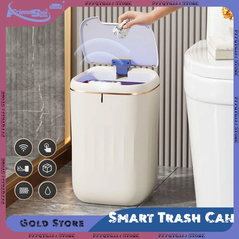 20L Sensor Electric Trash Can Smart Rechargable Trash Bin with Digital Display Kitchen Bathroom Garbage Wastebasket Smart Home