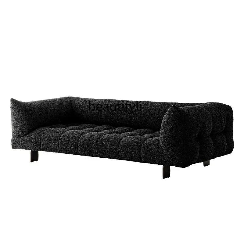 

yh Italian minimalist medieval high-footed fabric straight row bread block fabric high-end sofa