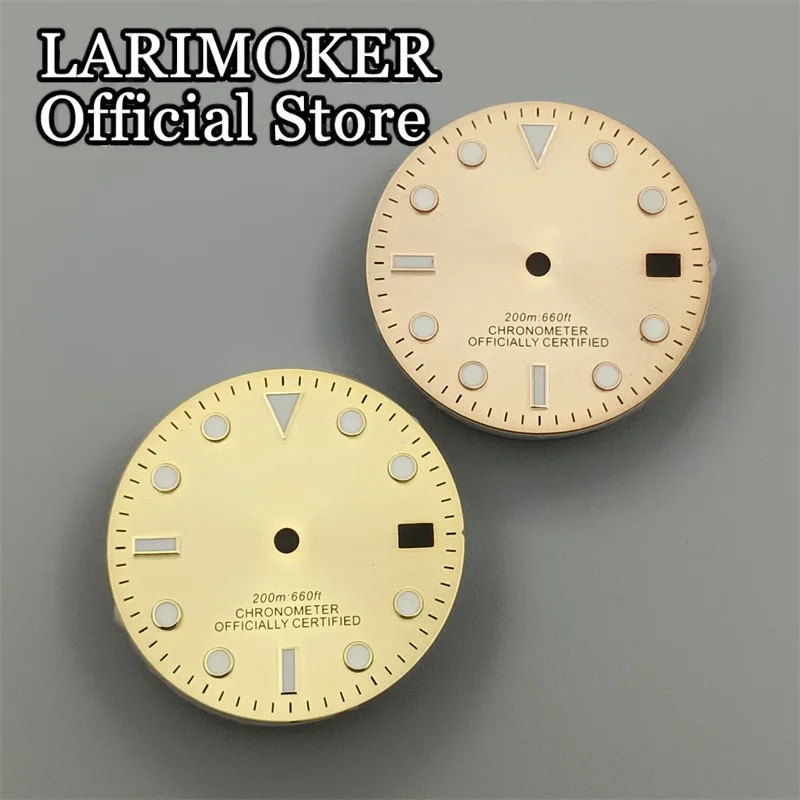 

LARIMOKER 29mm gold rose gold Watch Dial BGW9 Luminous Dial fit NH35Movement fit 36mm-41mm 3 o'clock Crown