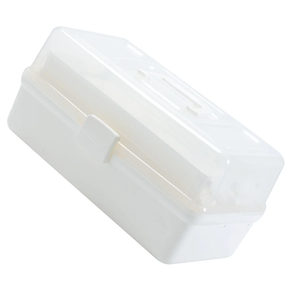 مجموعة الأدوية المنزلية، صندوق تخزين بلاستيكي متعدد الطبقات بسعة كبيرة مع مقبض، تصميم زاوية مستديرة، منظم طبي محمول