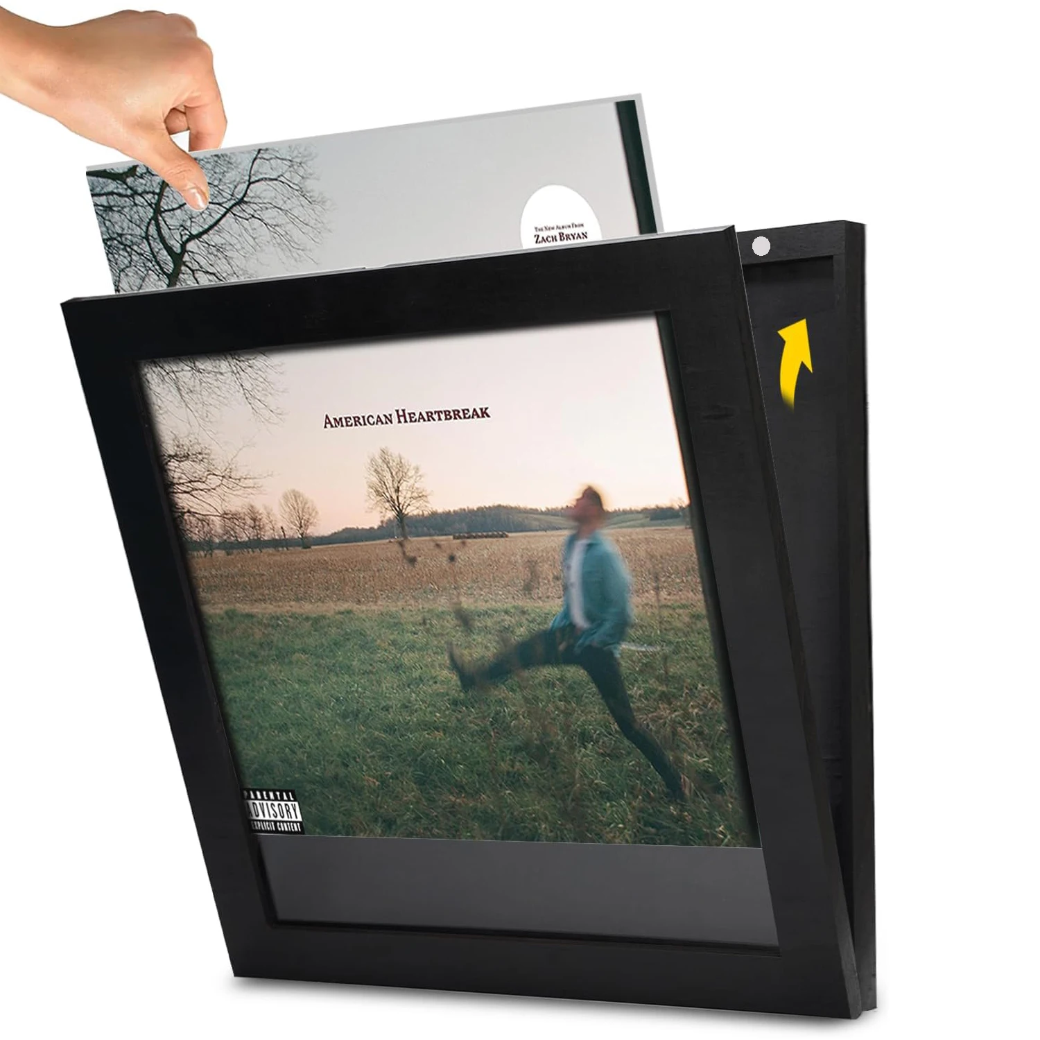 Wall Mounted Vinyl Record Frame for 10X10 inch Wooden Album Cover Display For Home Office Music Room Decor Dust-Proof Protection