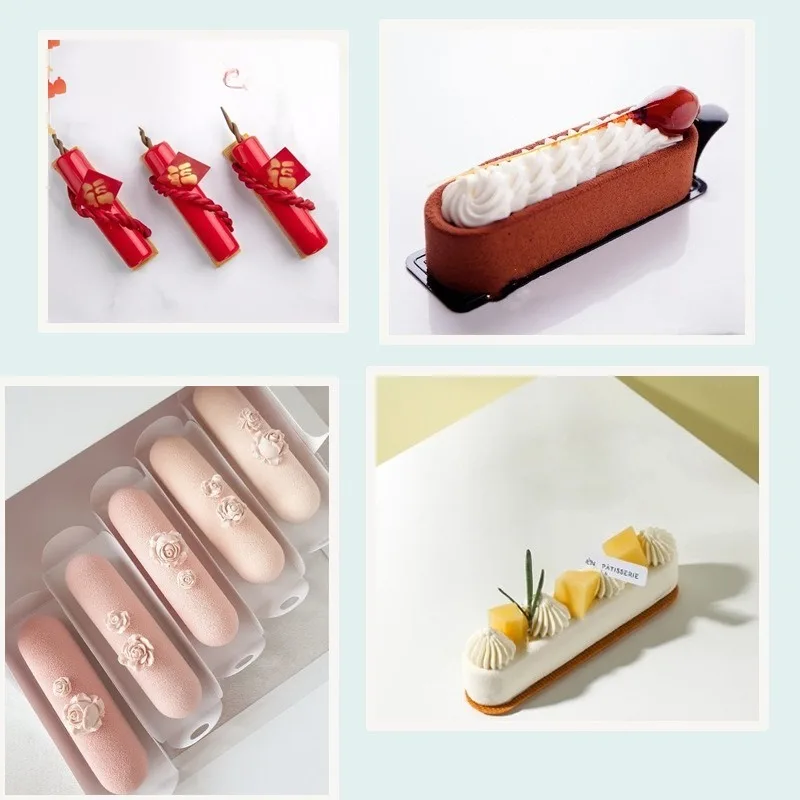 Silicone Roll Mold  Log Shape Baking Mold for Mini Swiss Rolls Chocolate Desserts Twinkie Candy  Pastry for Valentines Day