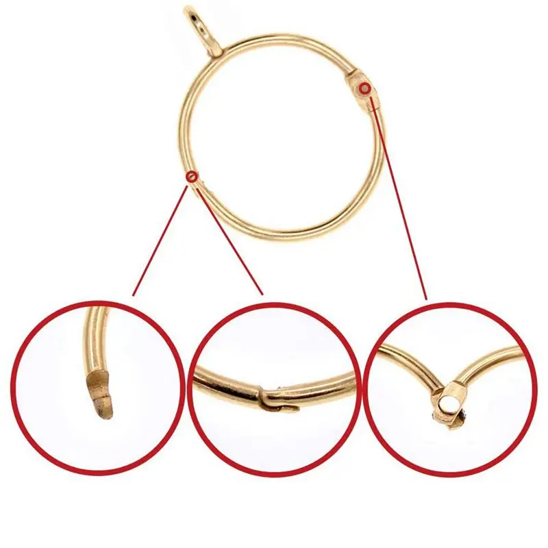 ABGE-80 Pcs Openable Gold Curtain Rings Open And Close Metal Rustproof Drapery Loops With Eyelet For Hook Pins (1.5 Inch)