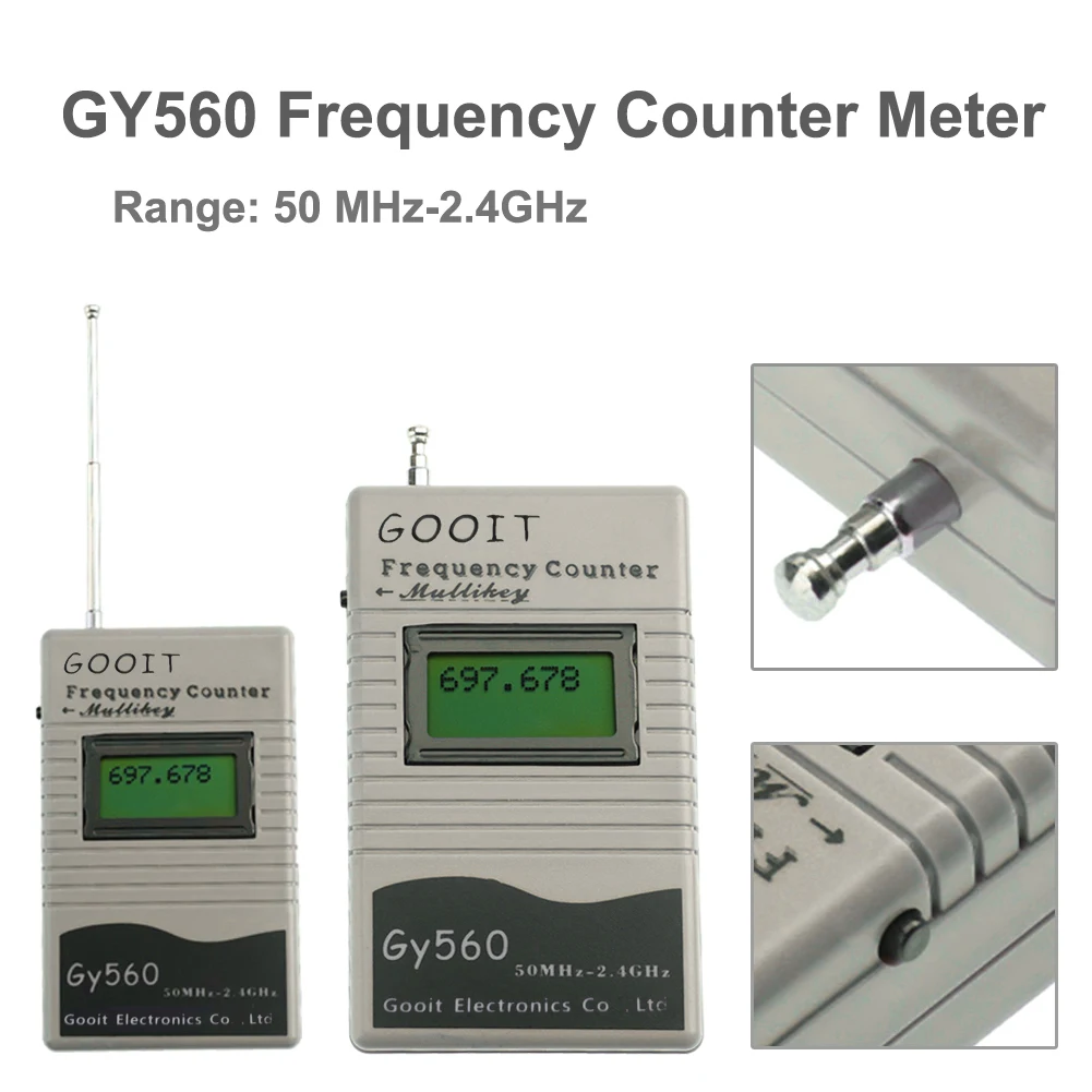 Digitale frequentieteller 7 cijfers LCD-scherm voor tweewegradio Transceiver GSM 50 MHz-2,4 GHz GY560 Frequentietellermeter