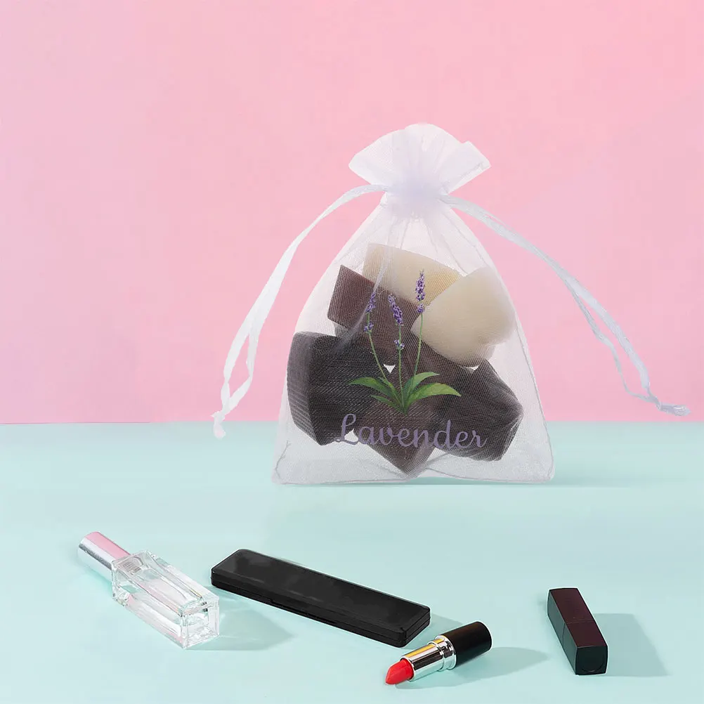 

20Pcs Lavender Sachets Drawstring Mesh Bags Empty Organza Pouches for Storage Fragrance Wardrobe Air Fresh Bags
