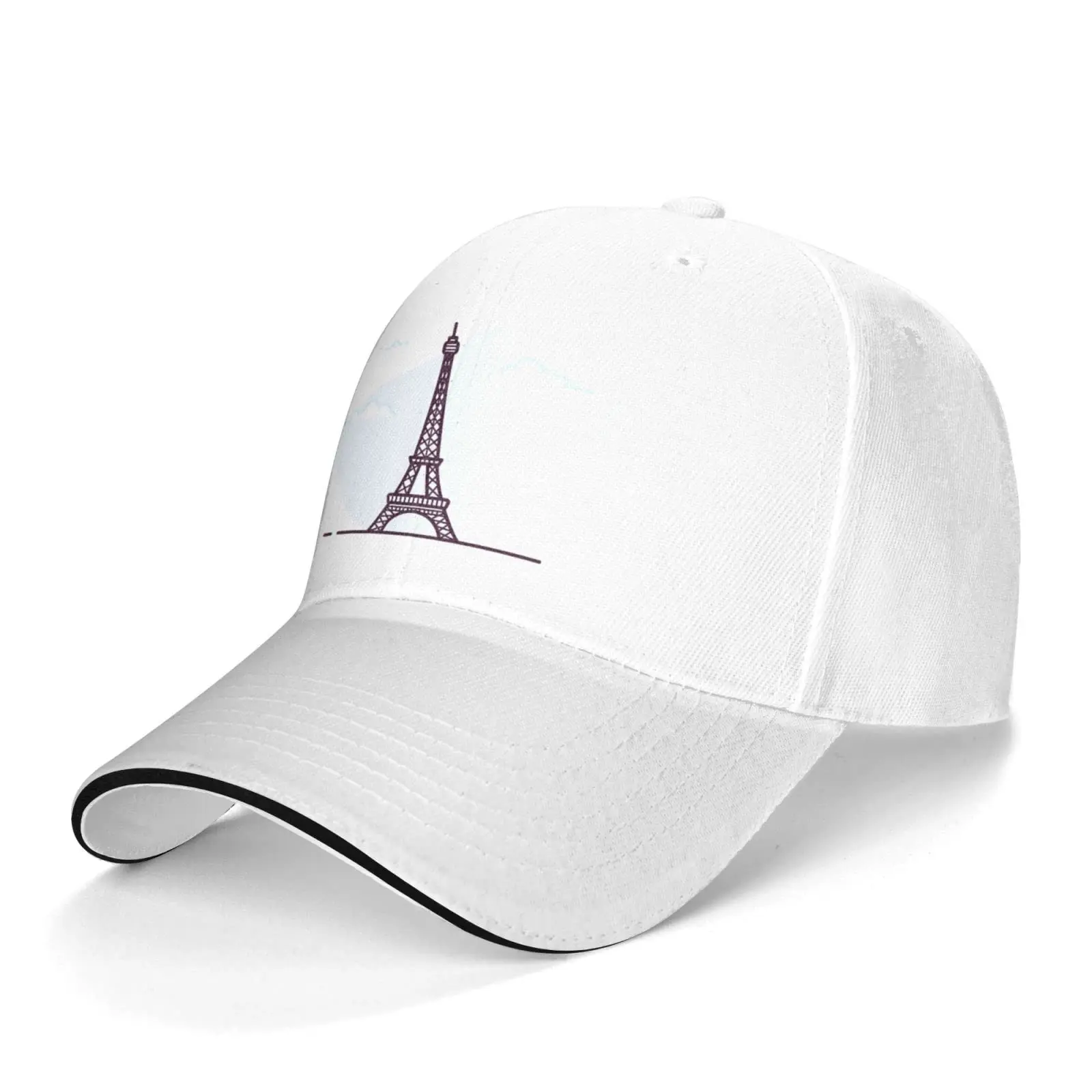 

Paris Eiffel Tower Baseball Cap, Retro Adjustable Dad Trucker Hats Gift for Men/Women White