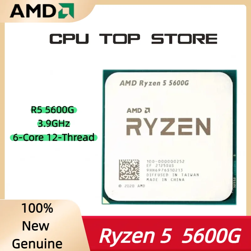 

AMD Ryzen 5 5600G R5 5600G 3.9GHz 6-Core 12-Thread 65W CPU LGA AM4 In Stock