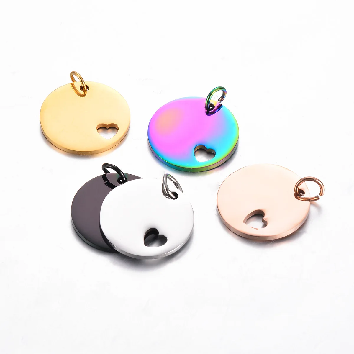 10Pcs 25mm Stainless Steel Pet Tag Round Dog Cat Pet Name Phone Number ID Tag  Pendant Necklace Jewelry Wholesale
