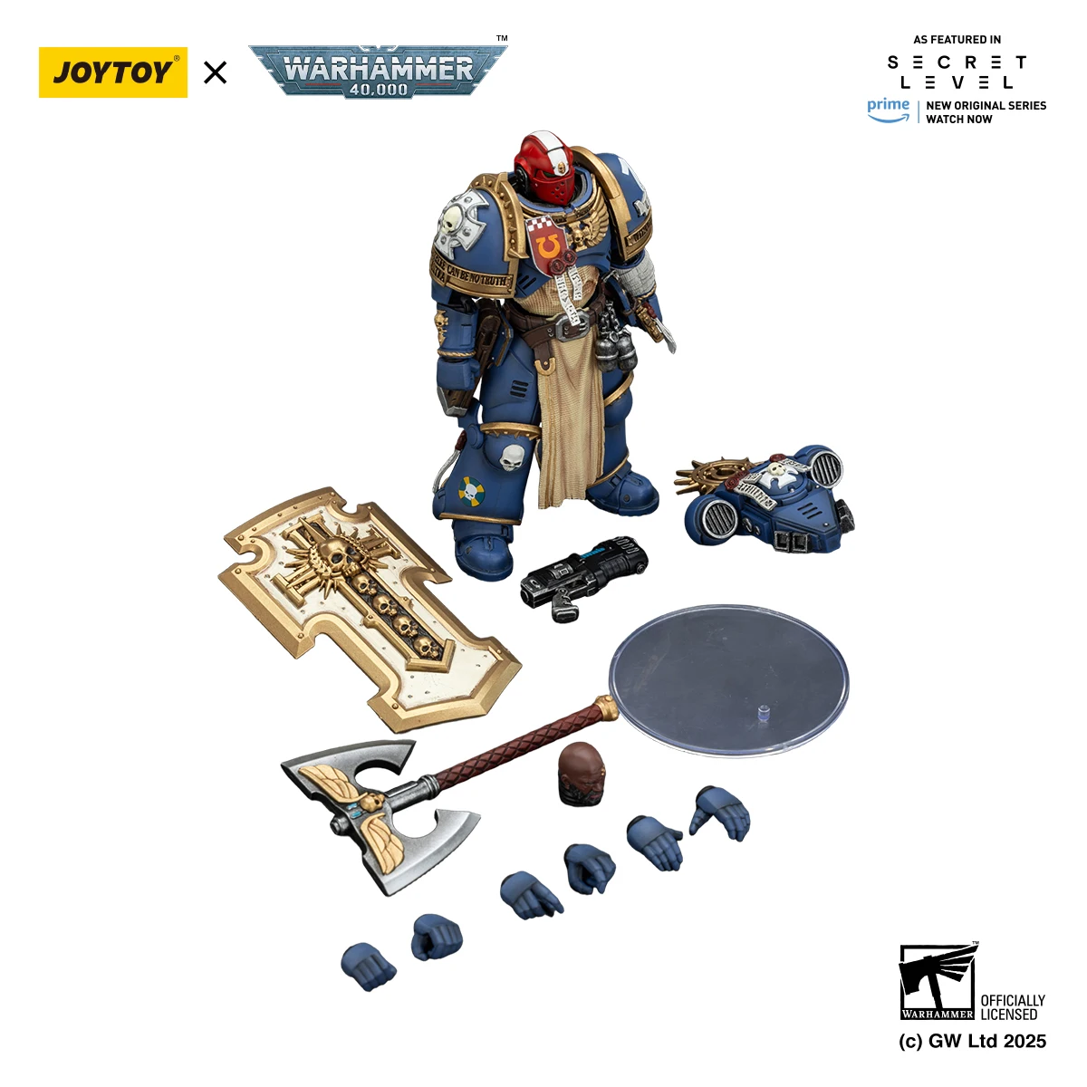 JOYTOY Warhammer40K 1/18 Space Marines 2 Action Figure Ultramarines Metaurus with Power Axe, Stormshield and Plasma figures Toys view 5
