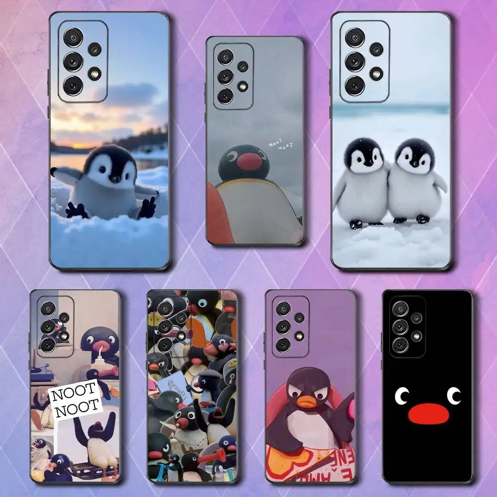 

Cute Animal P-Pingu Penguin Case For Samsung S21,S9,S22,S25,S20,S10,Plus,Ultra,S24,S23,FE,Lite,Soft Silicone Black