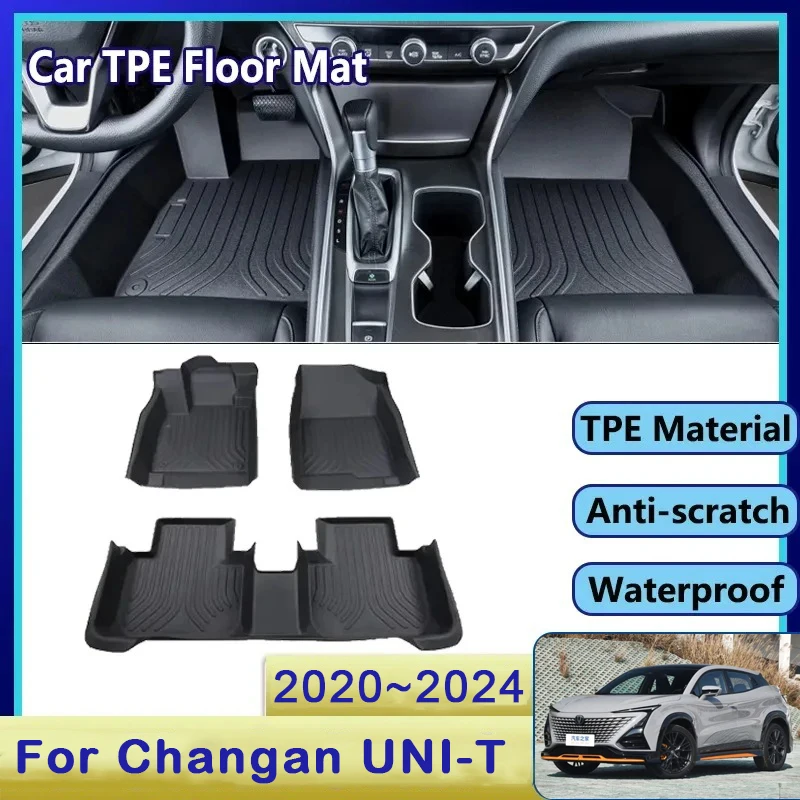 Car TPE Floor Mats For Changan UNI-T UNIT UNI T 2020 2021 2022~2024 Dirt-resistant Pads Foot Carpet Floor Cover Auto Accessories