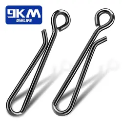 Snap da pesca 50 ~ 200 pezzi clip per esche da pesca in acciaio inossidabile Crankbait Link Lure Snaps connettore clip per affondamento da pesca in acqua salata