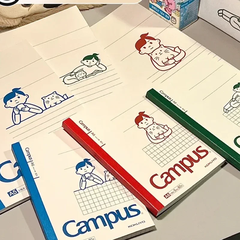 3pcs Japan KOKUYO Campus Notebook Imported Base Paper 180 Flat Notebooks Creative Cute Cartoon Cover A5/A6/B5