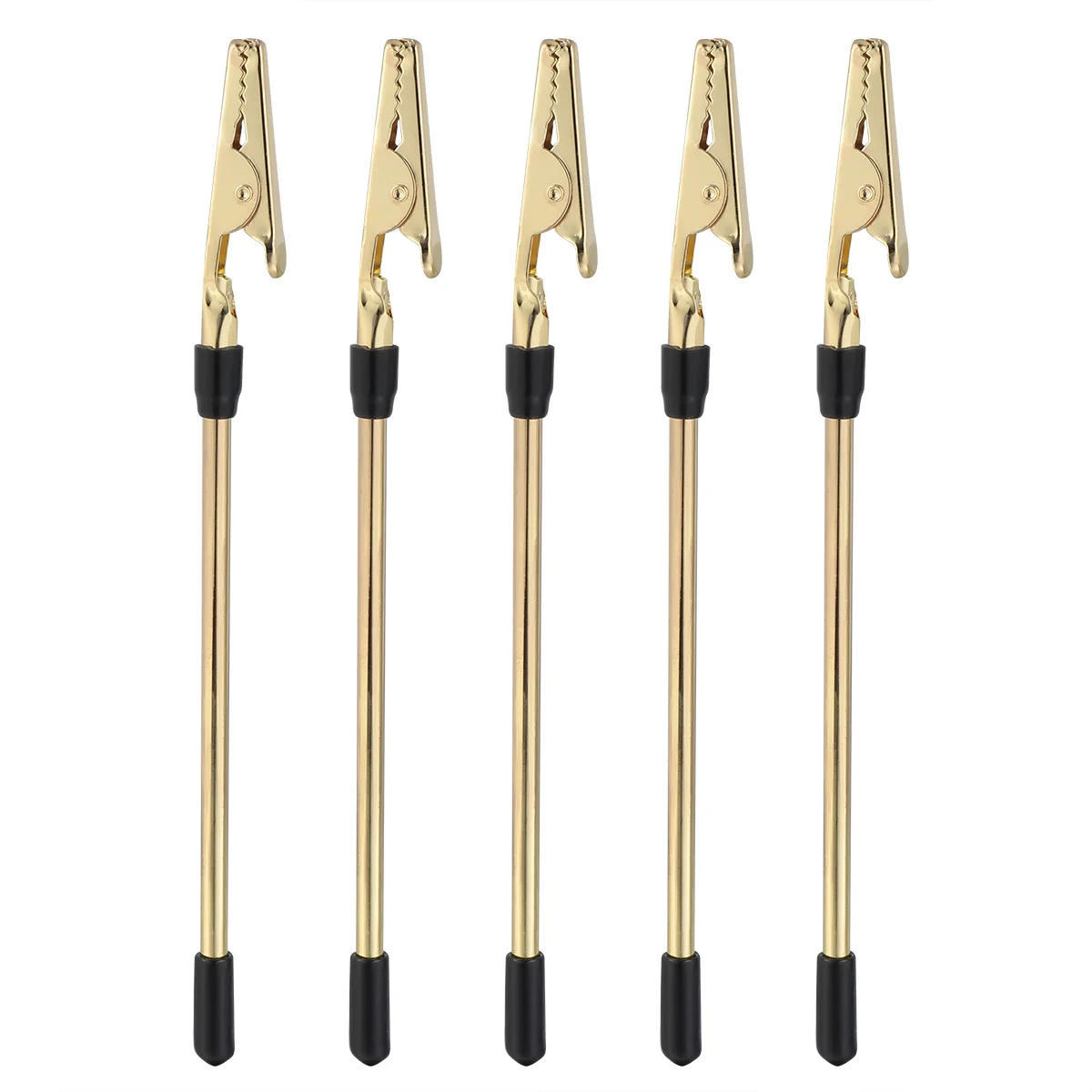 5PCS Message Folder Note Clips Arthritis Aid Iron Note Holder Photo Display Postcard Hanger (Golden)