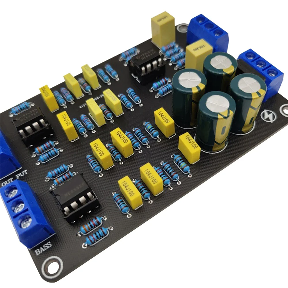 2 шт. 2-полосный активный кроссоверный фильтр, высокие басы, аудиодинамик, делитель частоты с предустановленным чипом NE5532, для модифицированного звука