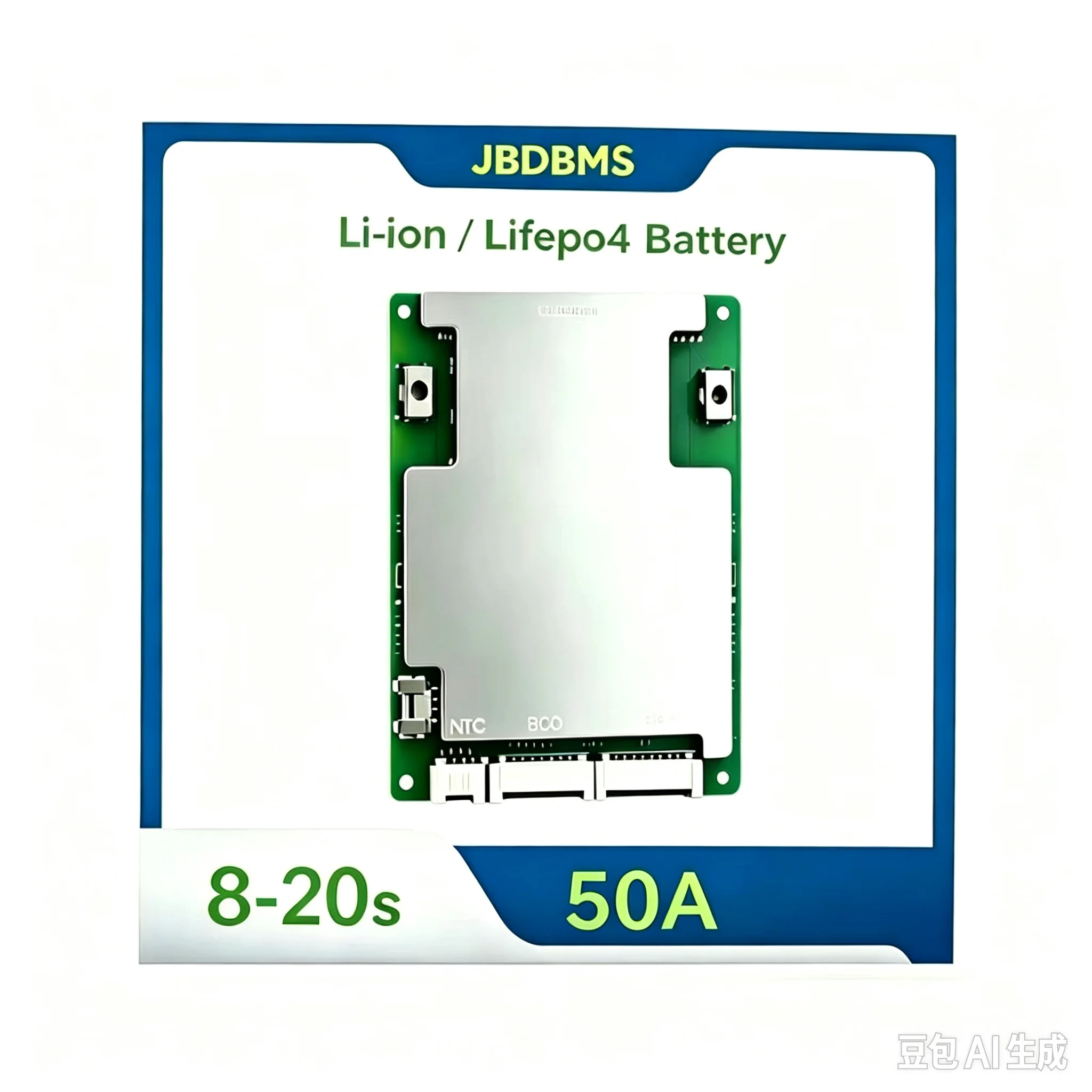 JBD BMS 50A 8S/10S/11S/12S/13S/14S/15S/16S/17S/18S/20S Smart BMS Li-Ion Lifepo4 48V-72V Balance Function Battery with BT UART
