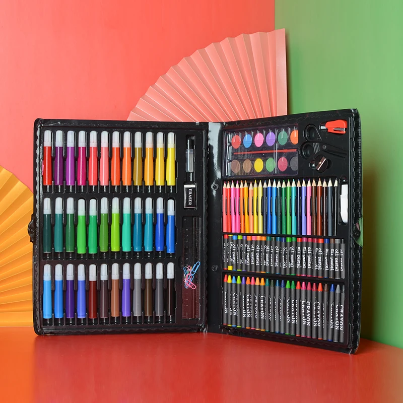 Juego de dibujo artístico al agua para niños, Set de bolígrafos Pastel al óleo, crayón, herramienta de dibujo, suministros de arte, papelería, 150