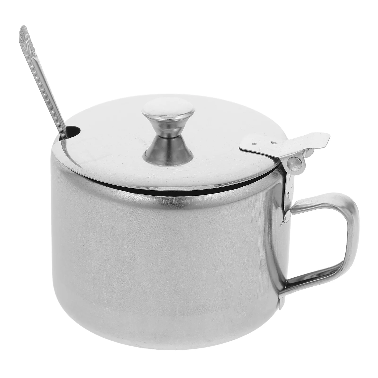 

Stainless Steel Sugar Bowls Spice Jars Kitchen Condiment Containers with Lid Spoon Multifunctional Storage Solution