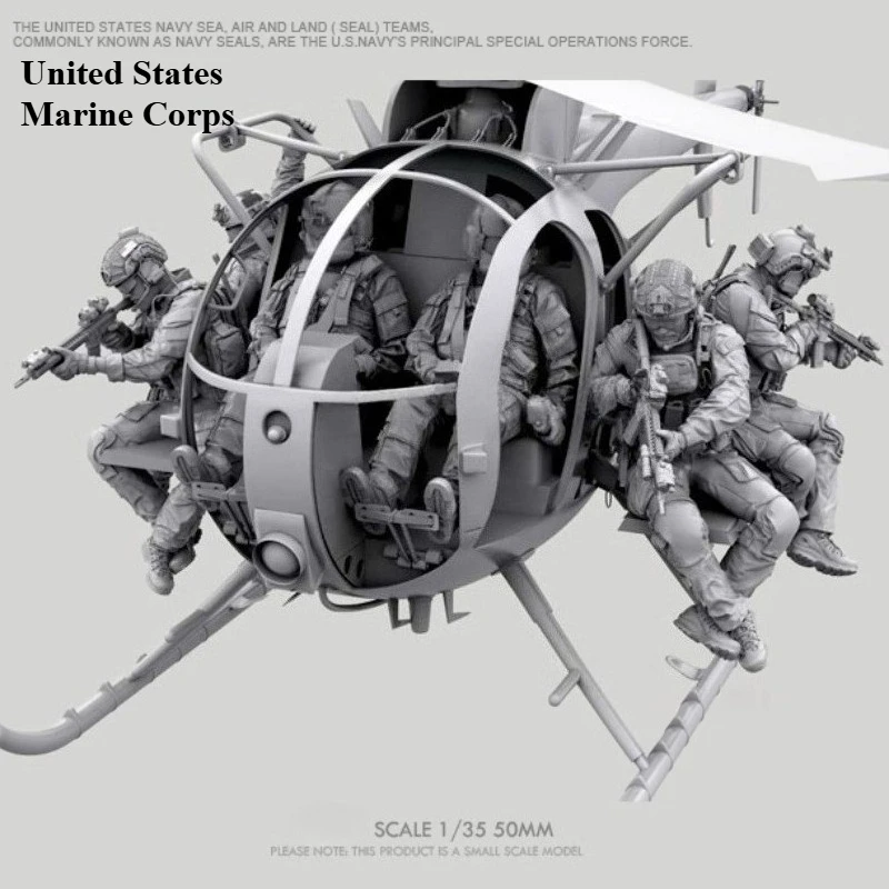 1: 35 Resin Model US Marine Corps Special Forces 6-person Model Scene Layout Unpainted State