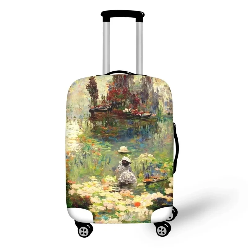 Arte Pintura 3D de Monet Imprimir Bagagem Capa Protetora, Poeira Cobre, Elástico, Mala À Prova D' Água, Acessórios de Viagem, 18-32"