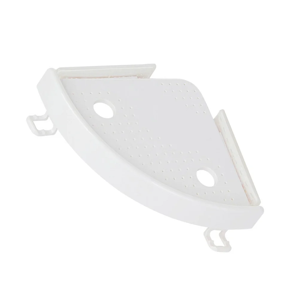

Triangle Shelf White Corner Wall Mounted Punch Free Storage Rack Bathroom Kitchen Unit Organizer Holder Practical StorageBracket