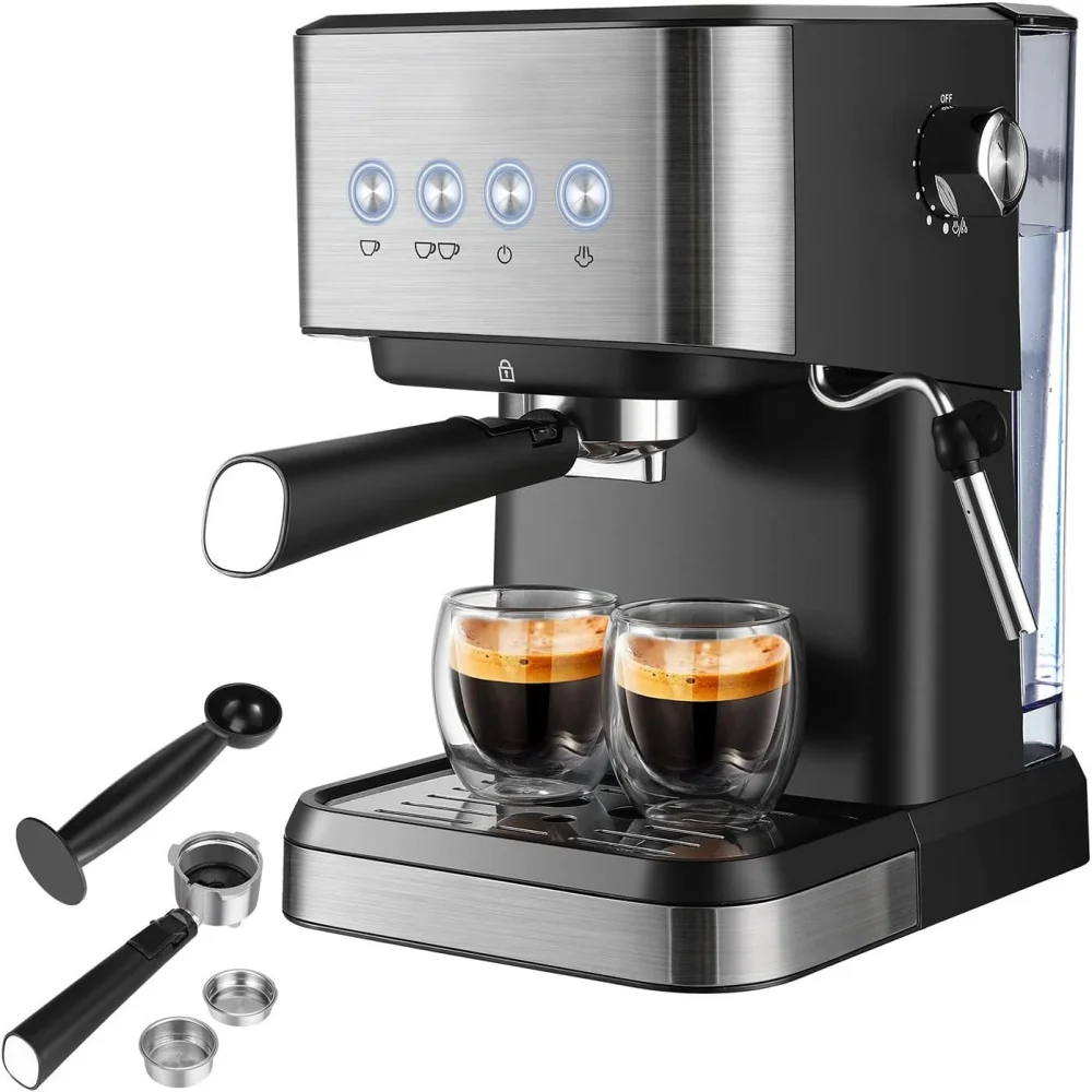 Italienische Kaffeemaschine, halbautomatische Kaffeemaschine, Espresso-Kaffeemaschine, Milchaufschäumer
