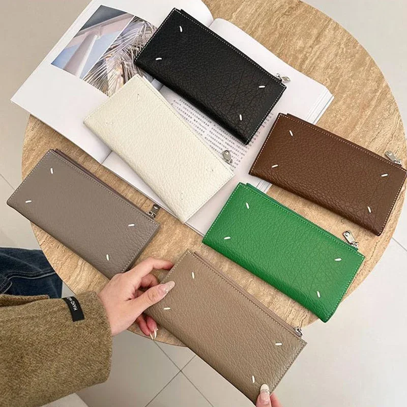 Fashion Long Wallets For Unisex Man Women Leather Texture Splicing Coin Purse Zipper Storage Card Holder Colors Brand Handbag