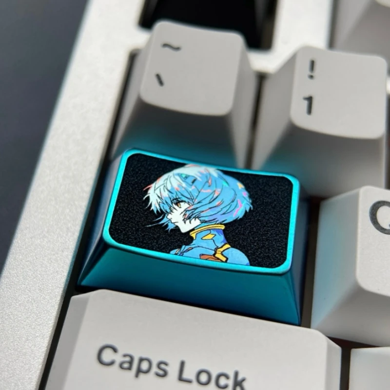 Colorful Titanium Alloy Keycaps Anime Tab Key Ayanami Personalized Metal Keycaps Anodizing Craft Original Cherry Height Keycaps