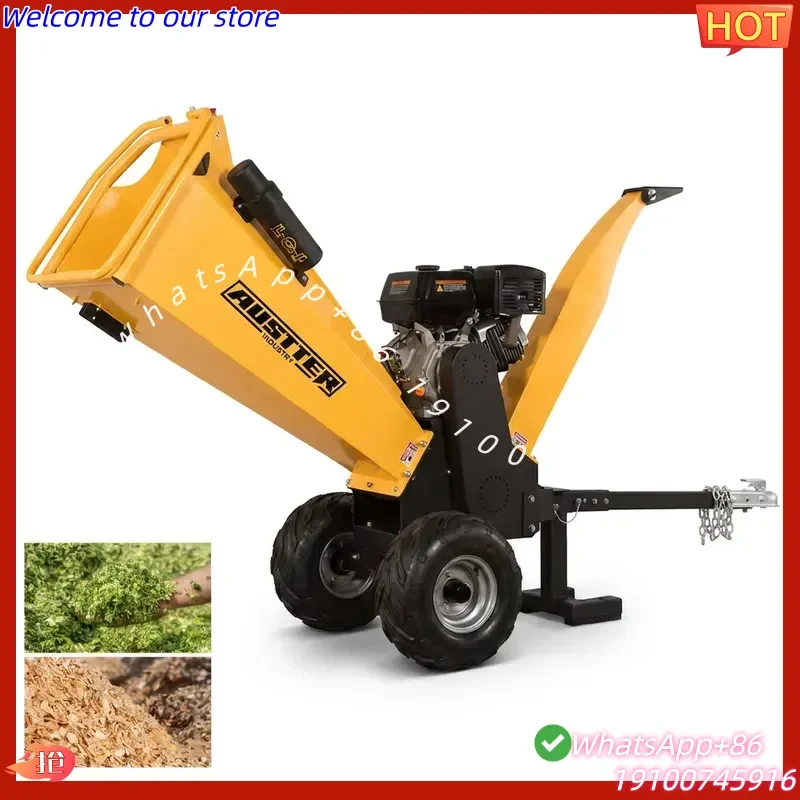 2026Hot AUSTTER Towable Heavy Small 15hp Motor Garden Wood Shredder Chipper