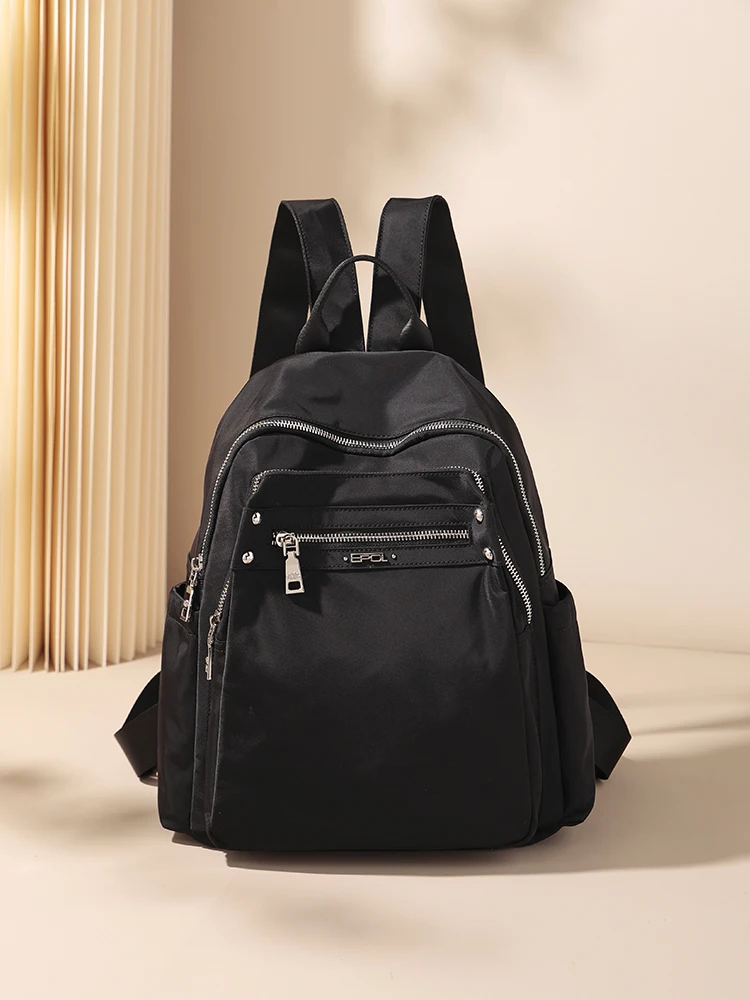 

EPOL Backpack for Women 2024 New Zipper Elegant Versatile Shopping Oxford Cloth Travel Fashion Waterproof School Bag 6029-03